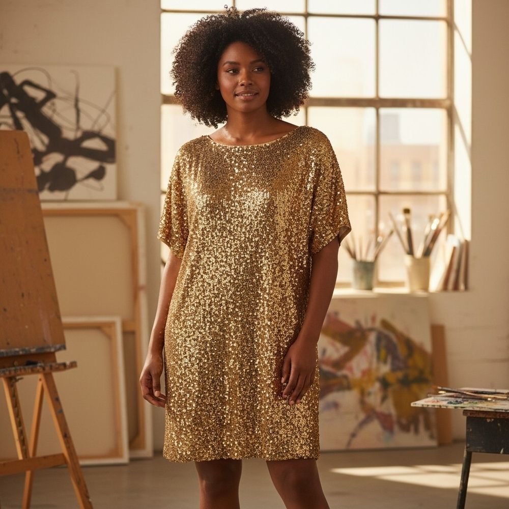 Vintage All Gold Sequin Dress